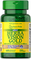 Лютеїн Зеаксантин Чорниця Puritan's Pride Herba Vision Gold 60 капсул Вітаміни для зору