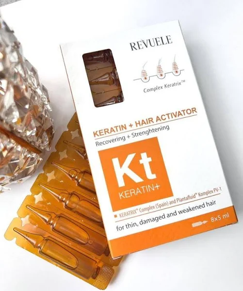 Ампули для волосся KERATIN+ Активатор відновлення REVUELE 8шт * 5 мл