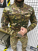 Тактическая флисовая кофта мультикам ЗСУ армейская военная с липучками под шевроны флиска