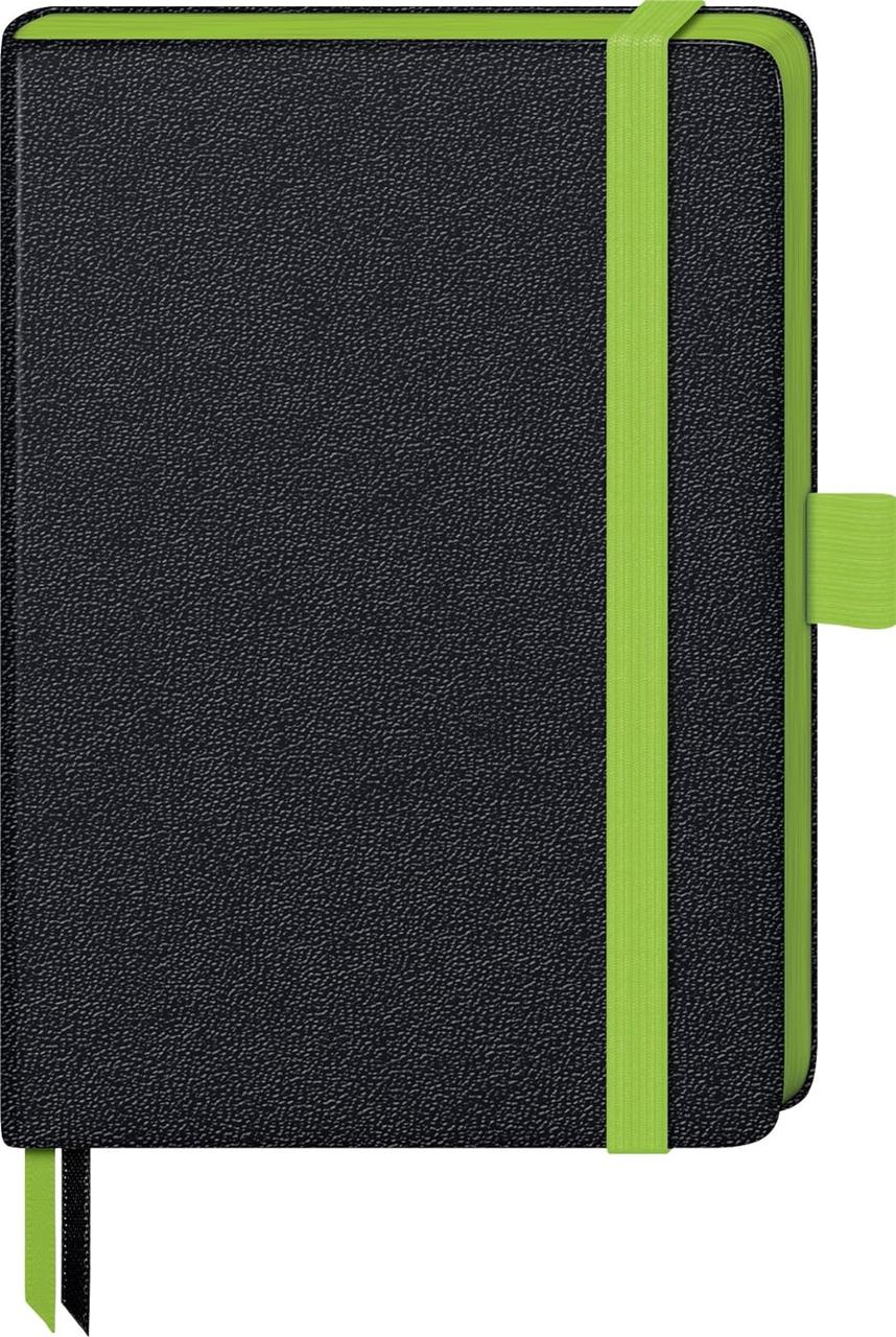 Стильний чорний блокнот А6, клітинка, 96 аркушів, 9,5 х 12,5 см