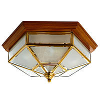 Светильник потолочный с деревянной основой шестиугольной формы (FN020/5) Elisey (FN020/5)
