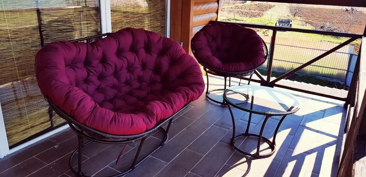 Комплект плетених меблів "РЕСТ", меблі з ротангу (диван, стіл, крісло та подушки), фото 1