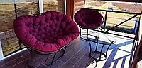 Комплект плетених меблів "РЕСТ", меблі з ротангу: диван, стіл, крісло та подушки