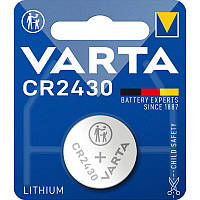 Батарейка литиевая Varta Lithium CR2430, 3V, блистер 1шт