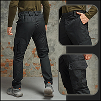 Штурмовые военные штаны мужские ткань рипстоп черные, тактические и полевые брюки