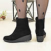Черевики жіночі замшеві на танкетці, фото 2