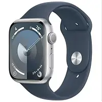 Смарт-часы Apple Watch Series 9 GPS 41mm Silver Aluminium Case with Storm Blue Sport Band S/M (MR903)