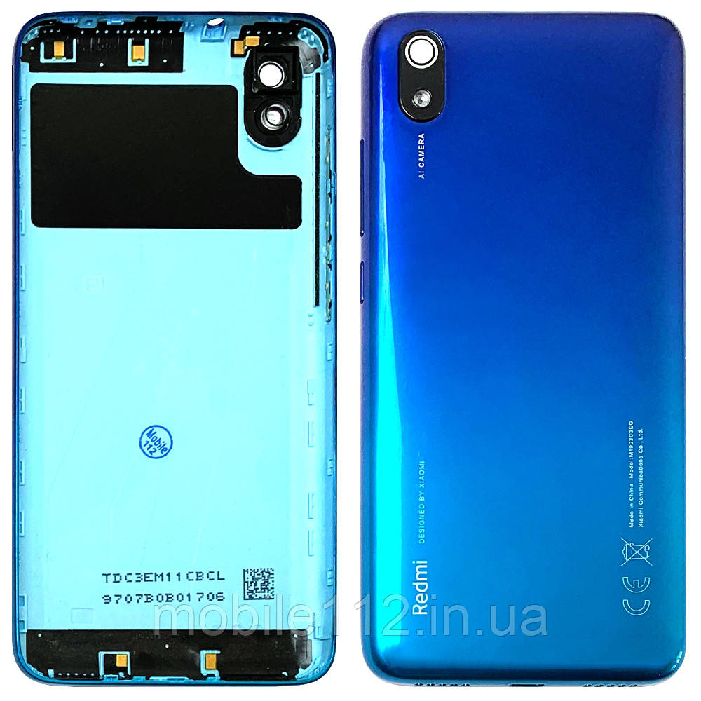 Задня кришка Xiaomi Redmi 7A m1903c3eg (синя Morning Blue оригінал Китай зі склом камери), фото 1