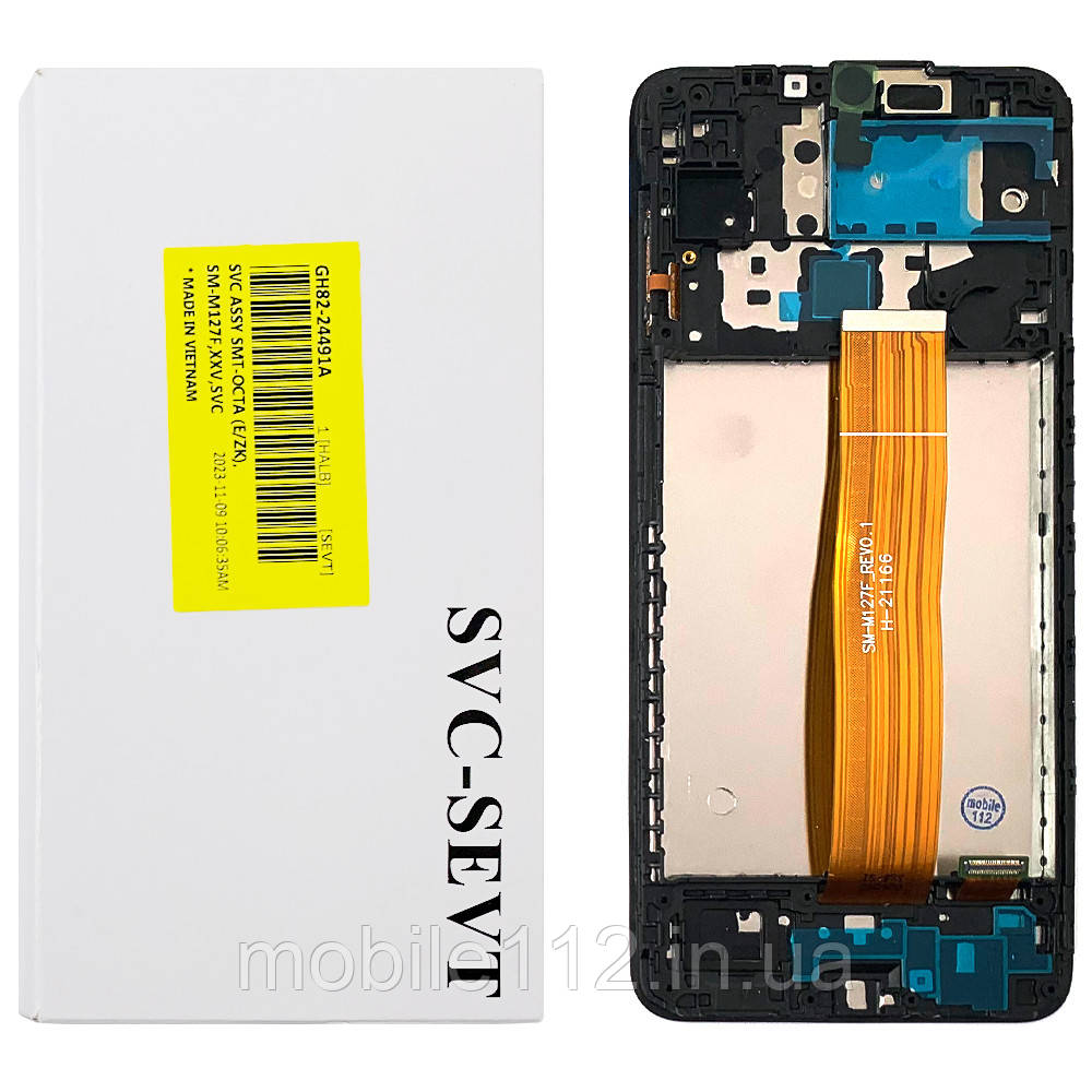 Екран (дисплей) Samsung Galaxy A12 A125F, M12 M127 з тачскріном і рамкою SM-M127F_REV0.1 оригінал OEM SP