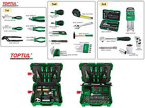 Професійний набір механічних інструментів 104 од ящик модульний TOPTUL GCZ-104A