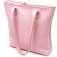 Вместительная кожаная женская сумка-шоппер Shvigel 16356 Розовый ht