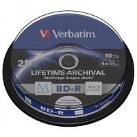 Диск BD Verbatim 25Gb 4x Cake 10pcs Printable M-DISC 43825 g