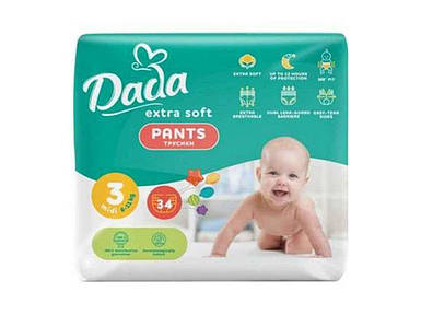 Підгузки-трусики р.3 34шт Soft Midi 6-11 кг ТМ Dada FG