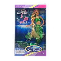 Лялька Defa Lucy русалка Зелена, що змінює колір волосся, з Морським мешканцем, гребінцем і дзеркальцем