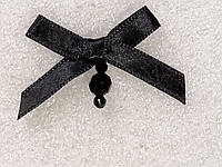 Бантик декоративный, пришивной. Цвет - черный. Размер 27*30 мм, №099