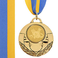 Медаль спортивная с лентой Zelart AIM Кошки C-4846-0061 цвет золотой lb