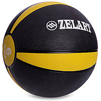 Мяч медицинский медбол Zelart Medicine Ball FI-5122-6 6кг черный-желтый lb