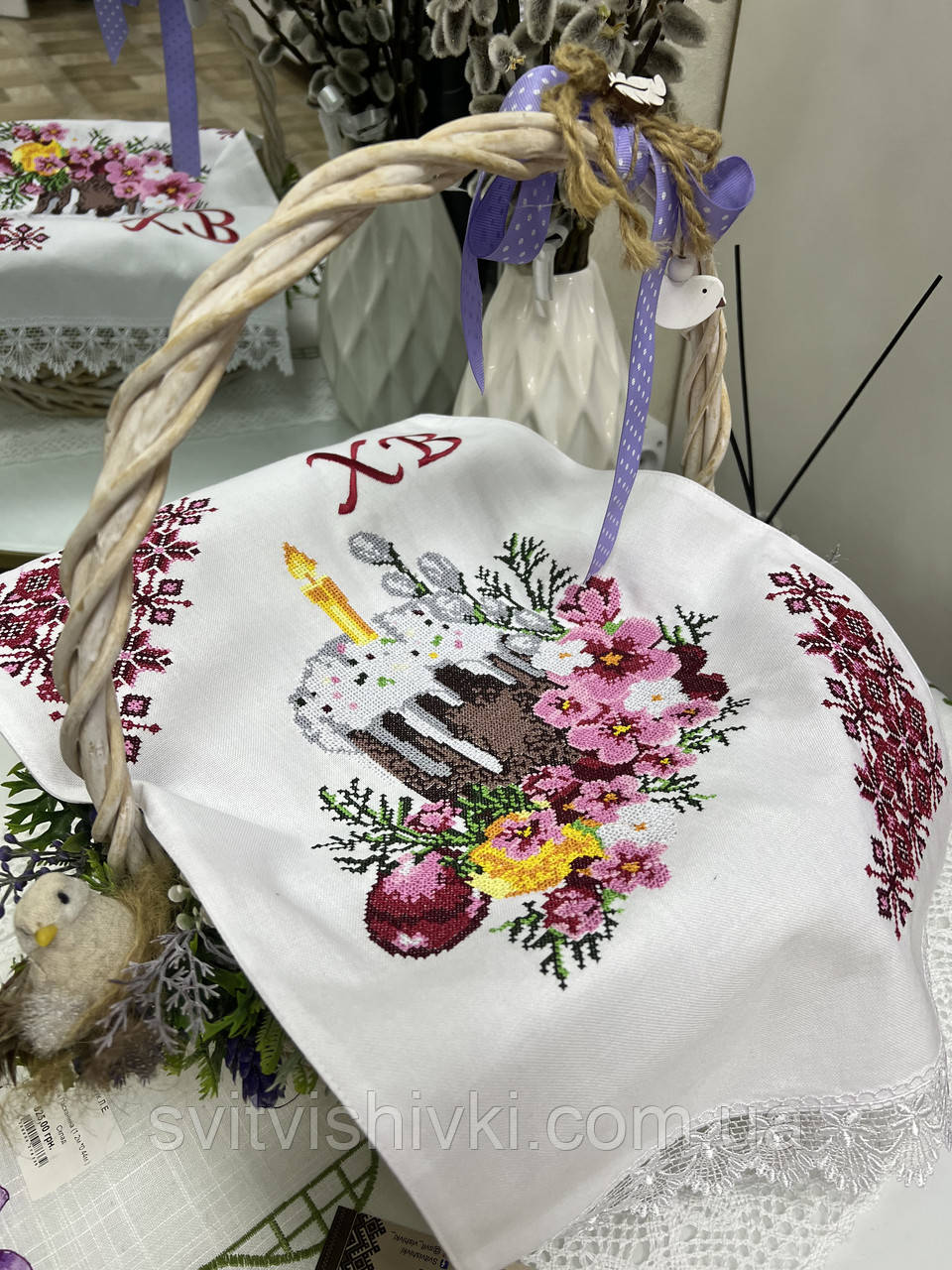 Рушничок Пасхальний вишити на кошик (0,60м * 0,34м.)