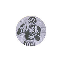 Жетон-наклейка 25мм Zelart Бокс 25-0103 цвет серебряный lb