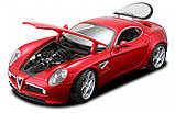 Автомодель - ALFA 8C COMPETIZIONE (2007) (червоний, 1:32), Toyman, фото 2