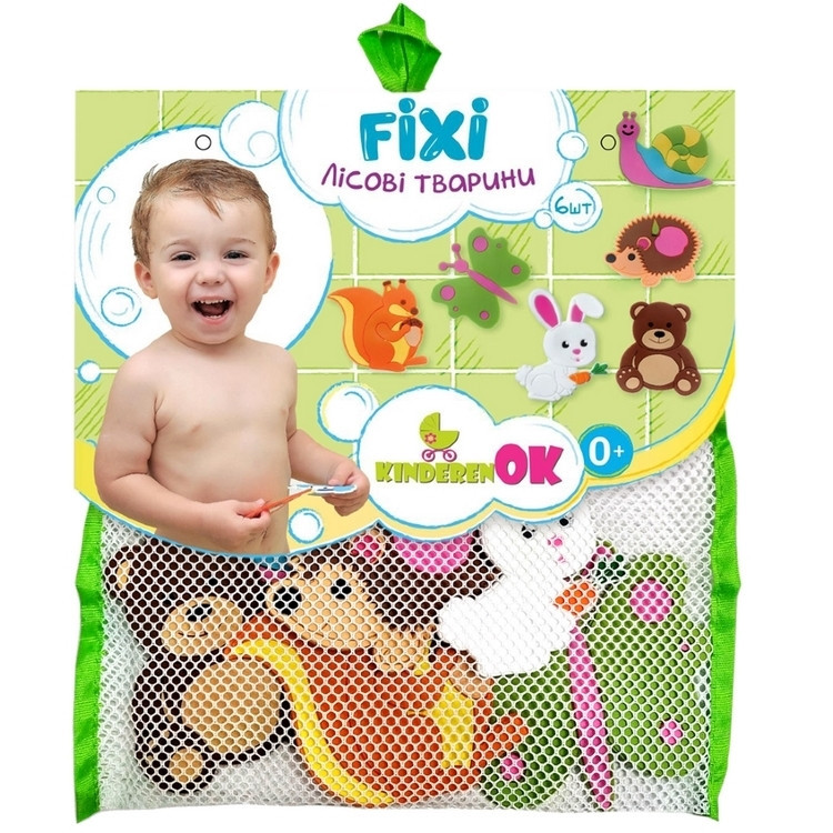 Набор игрушек для купания на присосках "KINDERENOK" ЛЕСНЫЕ ЖИВОТНЫЕ ...