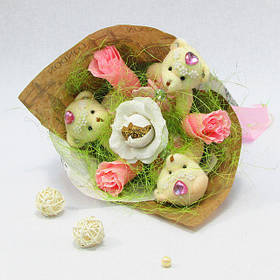Букет з іграшок Ведмедики з трояндами Крафт 5209IT, Toyman