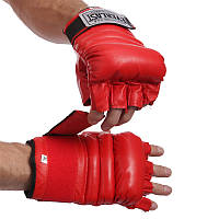 Перчатки для смешанных единоборств кожаные ELS VL-01045 размер M цвет красный lb
