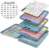 Преміум-набір олівців KALOUR Metallic 72+2 кольори з ефектом Металік, фото 2