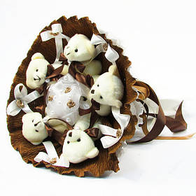 Букет з іграшок Ведмедики 5 коричневий 5287IT, Toyman