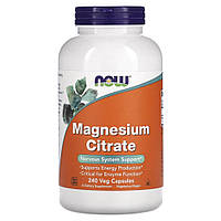 Витамины и минералы NOW Magnesium Citrate, 240 вегакапсул CN11547 PS