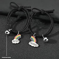 Браслети для друзів. Подвійний браслет для друзів Веселка Браслет Best Friends. Браслети найкращі друзі, фото 2