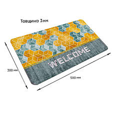 Вологопоглинаючий килимок куби "Welcome" 38*58CM*3MM (D) SW-00001561, фото 3