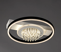 Сучасна кругла стельова світлодіодна люстра для спальні, кухні, холу SY-16040/3 ВК + WH 88вт