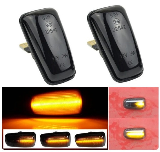 Покажчик повороту Сітроен Джампі Citroen Jumpy 1 1995-2004 Повторювач (2шт динамічні чорні ЛЕД), фото 1