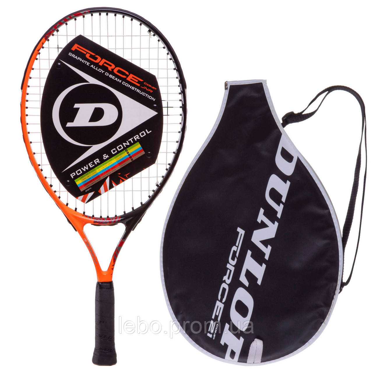 Ракетка для большого тенниса DUNLOP DL676933Z FORCE COMP 21 TENNIS RACKET черный-оранжевый lb - фото 1 - id-p2145490761