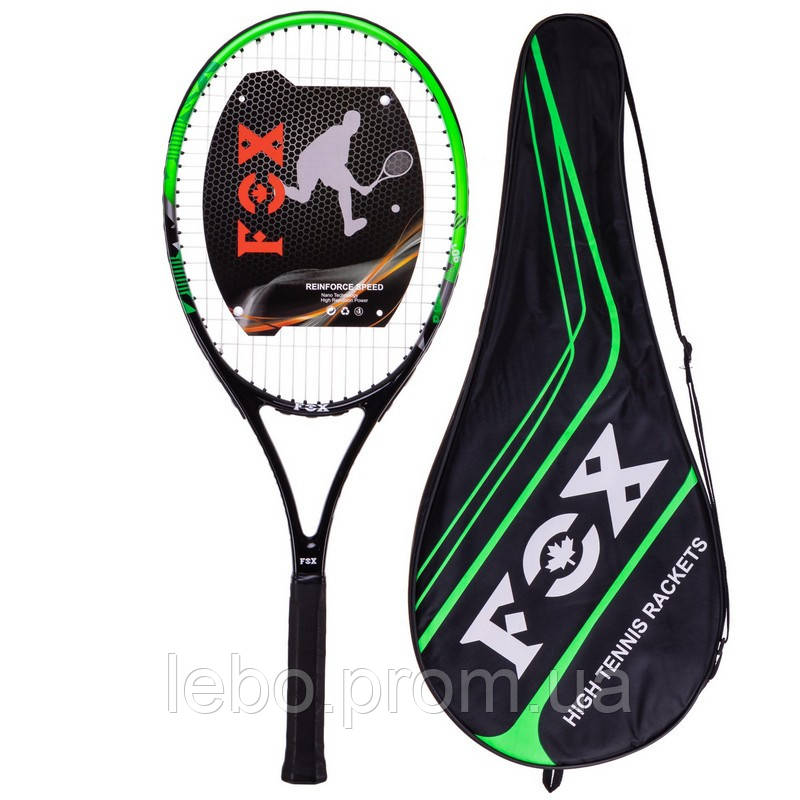 Ракетка для большого тенниса FOX BT-0854 цвет черный-зеленый lb - фото 2 - id-p2145490763