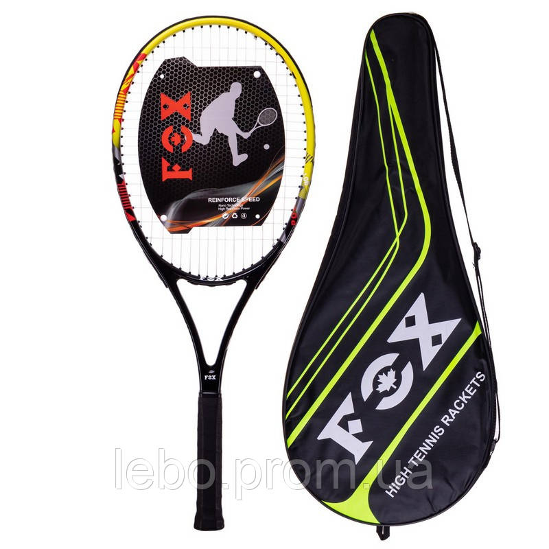 Ракетка для большого тенниса FOX BT-0854 цвет черный-желтый lb - фото 9 - id-p2145490764