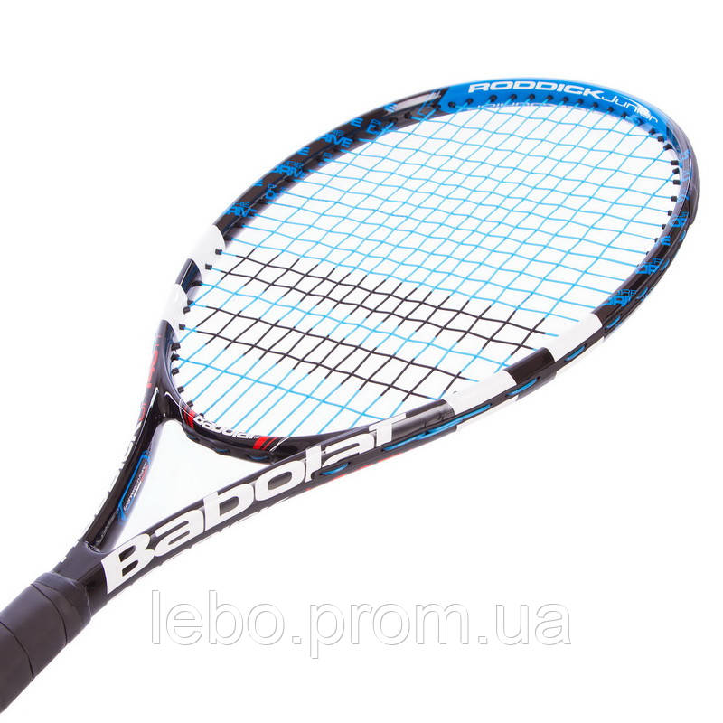 Ракетка для большого тенниса юниорская BABOLAT 140105-146 RODDICK JUNIOR 145 черный-голубой lb - фото 4 - id-p2145490767