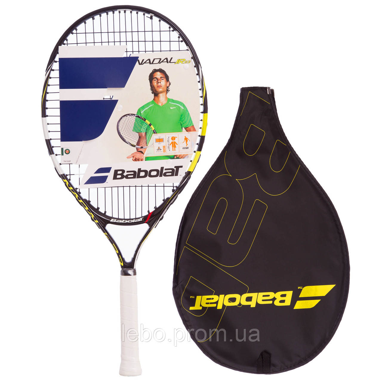 Ракетка для большого тенниса юниорская BABOLAT 140132-142 NADAL JUNIOR 23 черный-желтый lb - фото 1 - id-p2145490768
