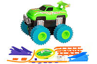 Машинка на бат. Trix Trux набор с трассой (зеленый) JLT-AS331G, Toyman