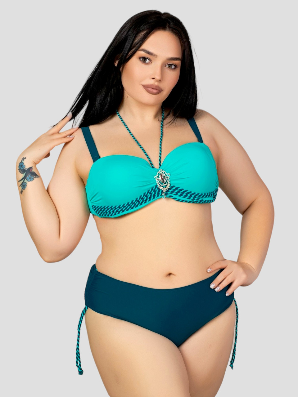 Жіночий купальник Sisianna 58808-2 м'ятний 50 52 54 56 58 український розмір