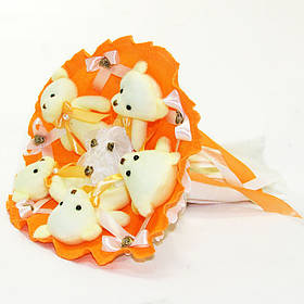 Букет з іграшок Ведмедики 5 помаранчевий 5345IT, Toyman