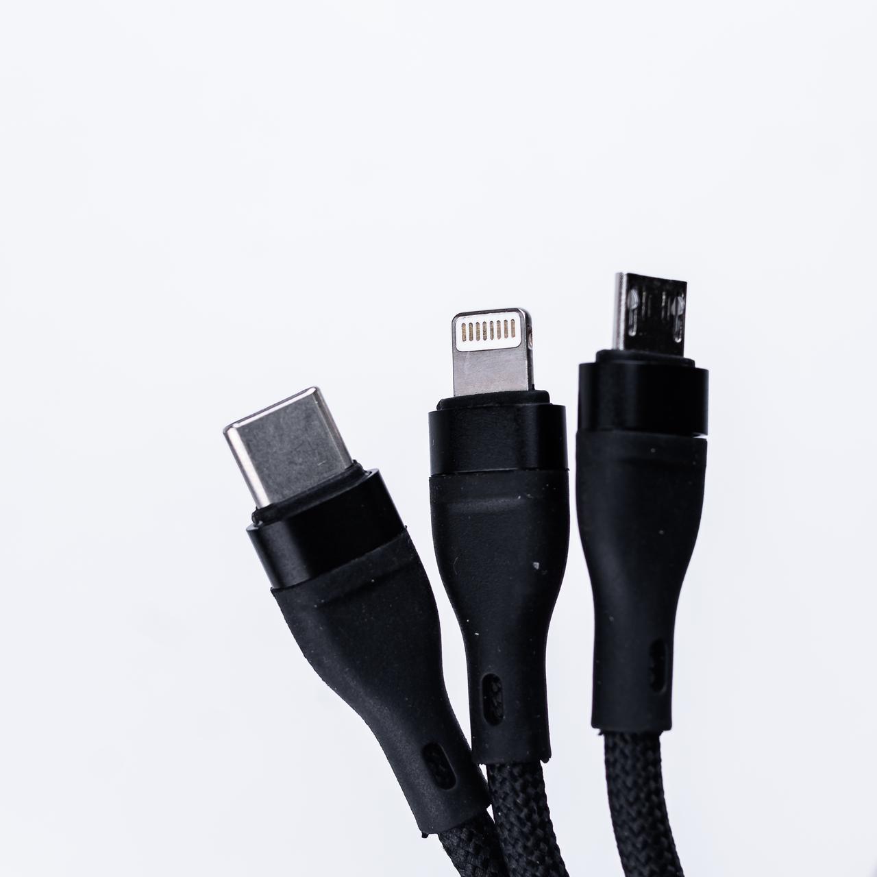 Кабель для зарядки телефона 3в1 USB - Micro USB / Type-C / Lightning Lodgi - фото 3 - id-p2145494845