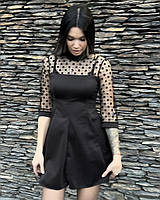 Жіноча стильна сукня креп дайвін і фатин сітка чорне.