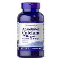 Puritan's Pride Absorbable Calcium Plus Vitamin D-3 200 капсул Lodgi