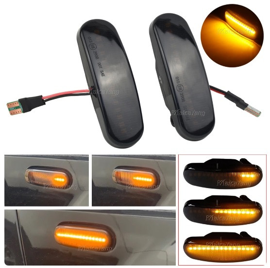 Повторювачі поворотів Peugeot Bipper 2008-2017 Пежо Біппер (2шт динамічні чорні ЛЕД), фото 1