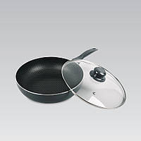 Сковорода Maestro MR-1202-24 Basic с крышкой 24см (индукц.дно) сковородка с антипригарным покрытием V&Vsft