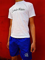 Мужские Плавательные шорты: Calvin Klain Стильные синие из Полиестра с Логотипом Calvin Klain