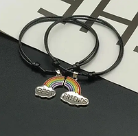 Парні браслети для друзів веселка Best Friends. Браслет для найкращих друзів. Біжутерія на подарунок., фото 3