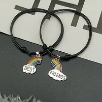 Парні браслети для друзів веселка Best Friends. Браслет для найкращих друзів. Біжутерія на подарунок., фото 2